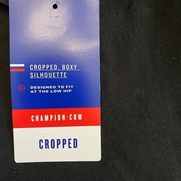 Champion Short-Sleeve T-Shirt, Script Logo, Black, Cropped, Relaxed/Boxy 2XL NWT - Picture 5 of 14